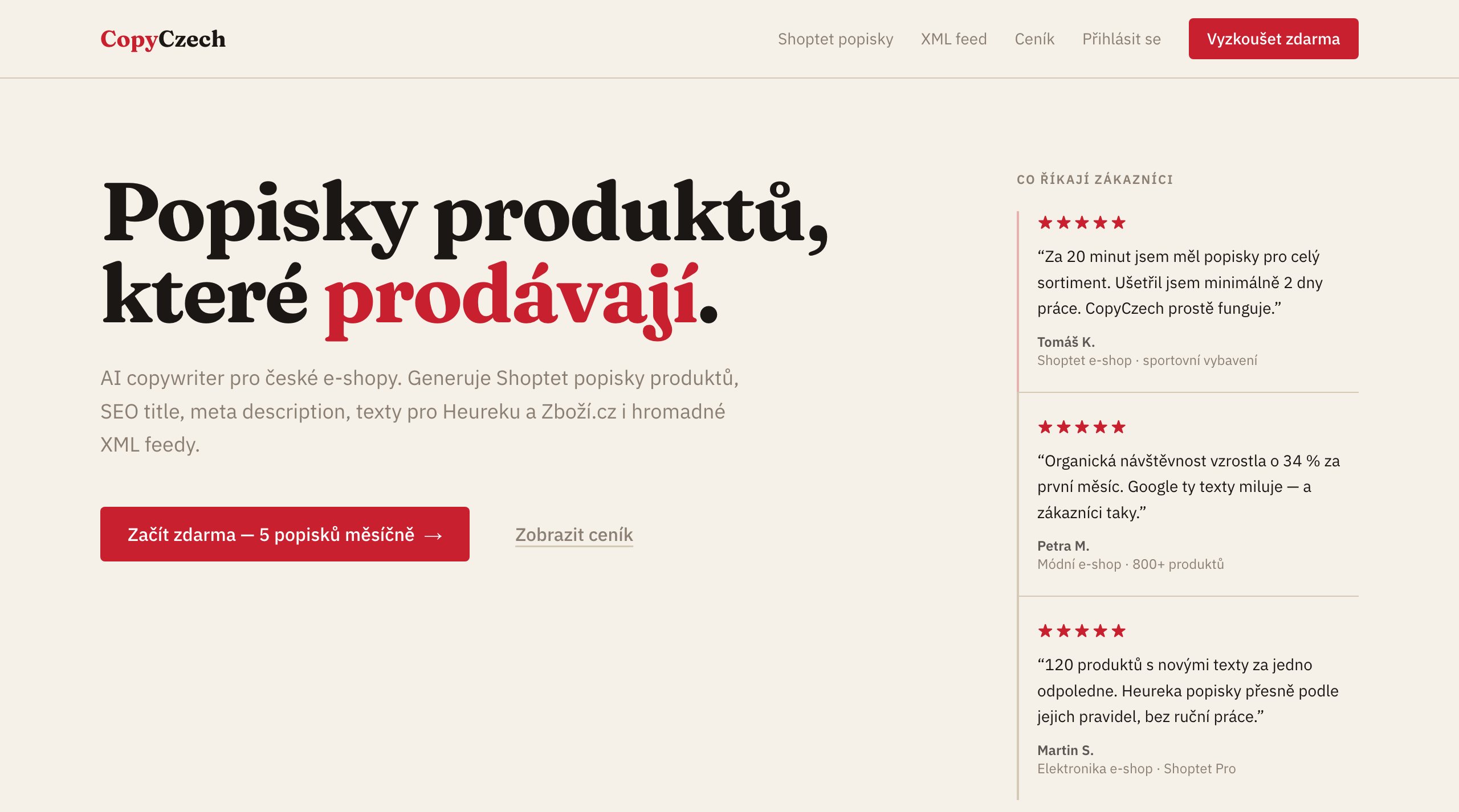 Náhled webu CopyCzech