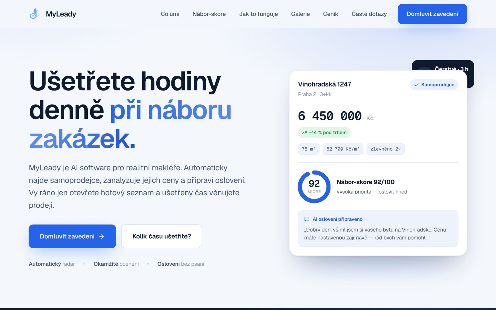 Náhled webu MyLeady